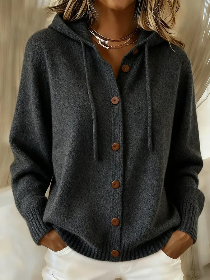 Brenda™ | Cardigan Cappuccio con Bottoni Accogliente