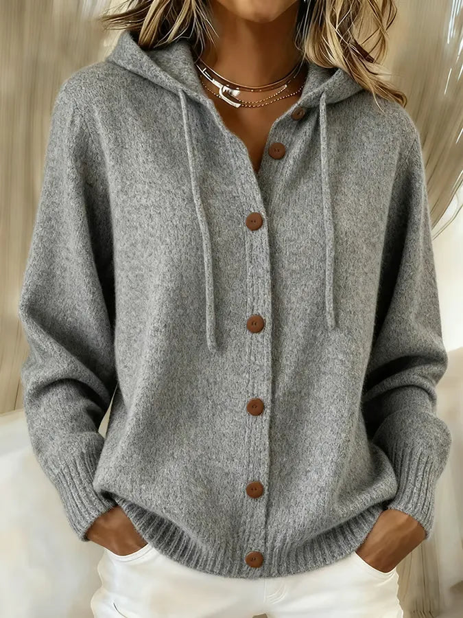 Brenda™ | Cardigan Cappuccio con Bottoni Accogliente