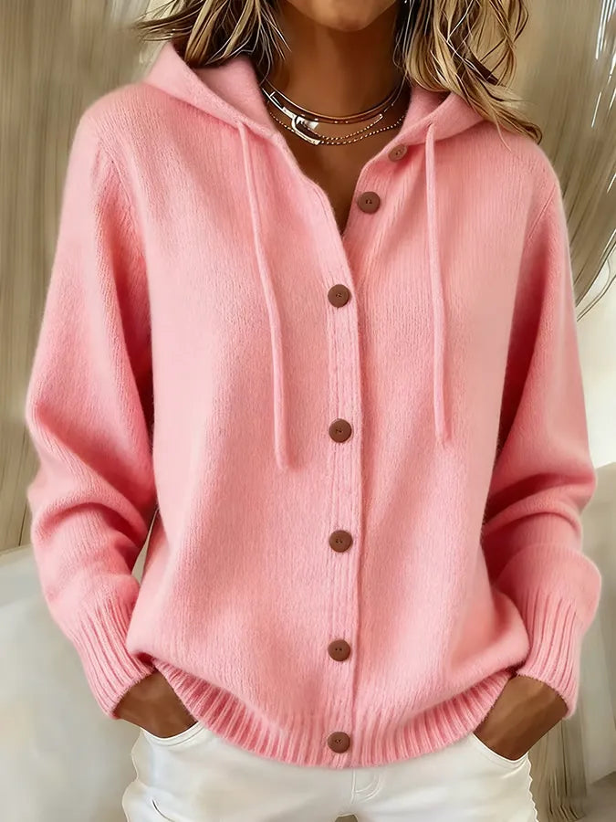 Brenda™ | Cardigan Cappuccio con Bottoni Accogliente