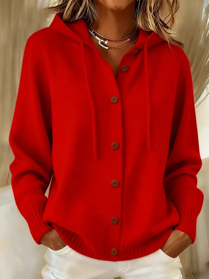 Brenda™ | Cardigan Cappuccio con Bottoni Accogliente
