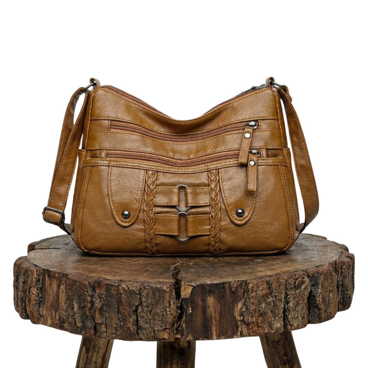 Borsa a tracolla Monica intrecciata Multi-Zip