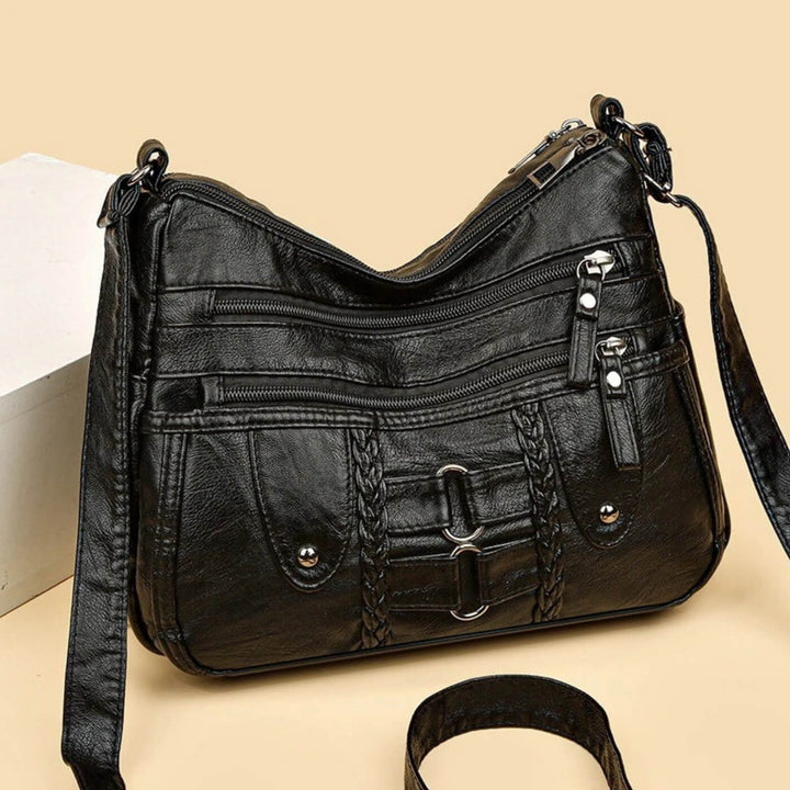 Borsa a tracolla Monica intrecciata Multi-Zip