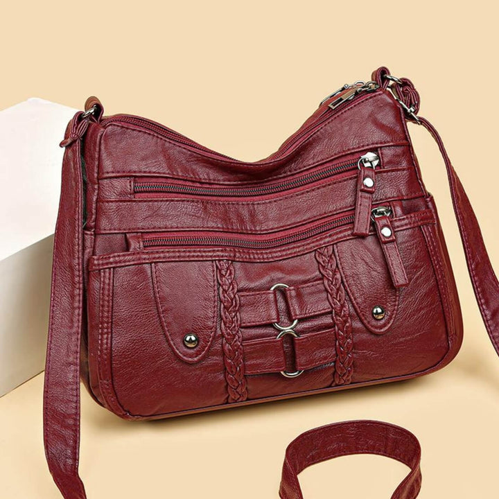 Borsa a tracolla Monica intrecciata Multi-Zip