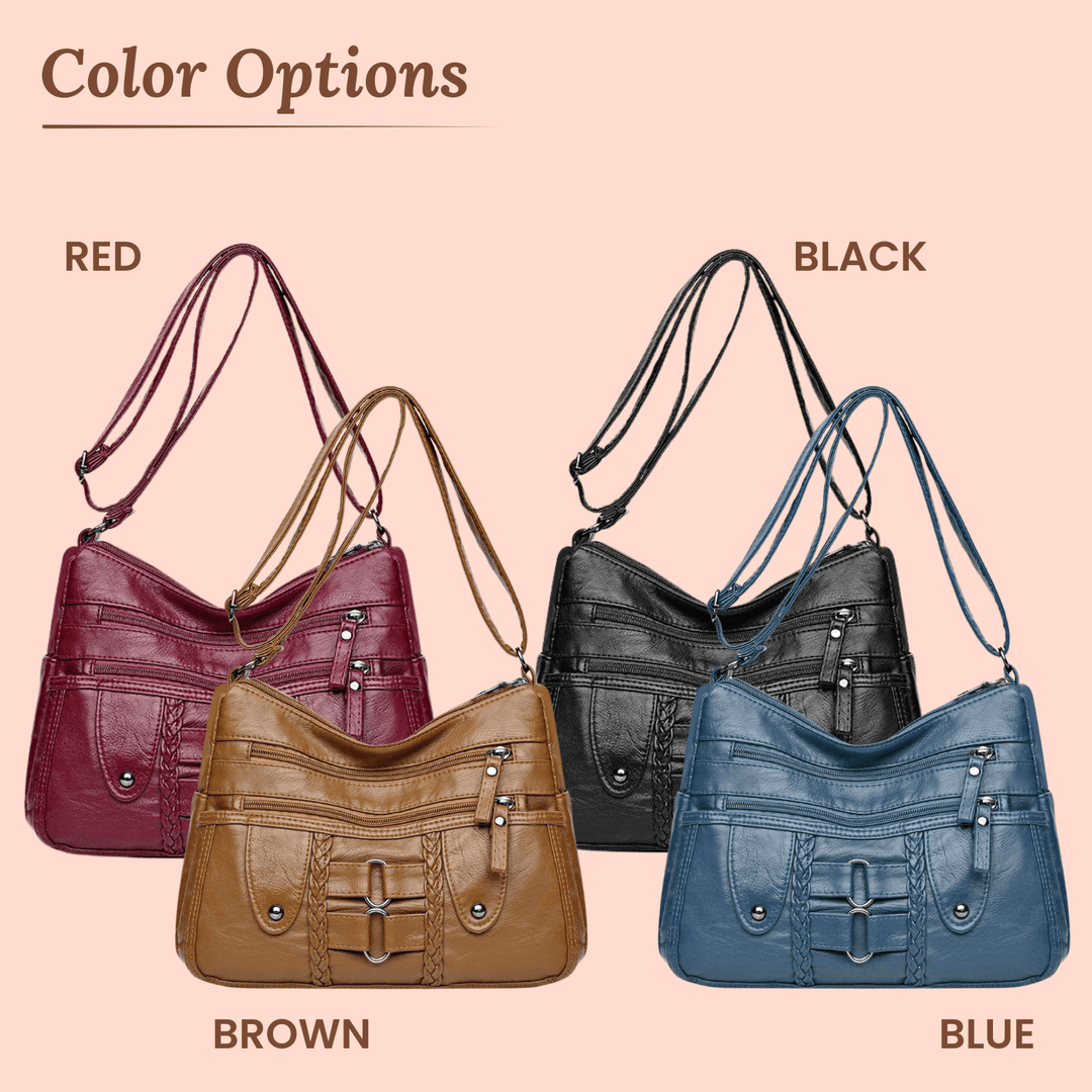 Borsa a tracolla Monica intrecciata Multi-Zip