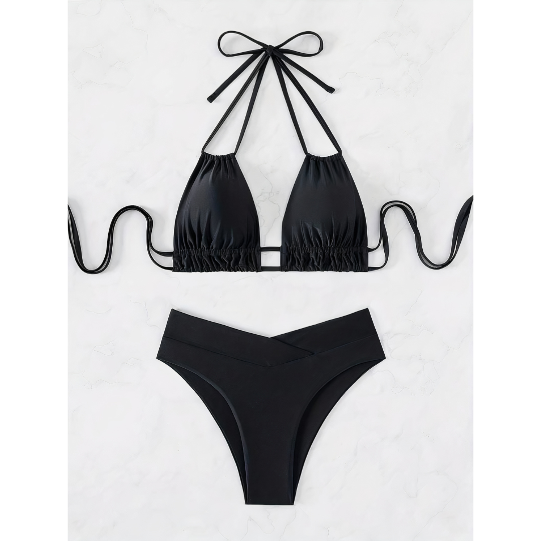 Tropic Charm – Bikini Elegante con V-Forming e Colori Estivi