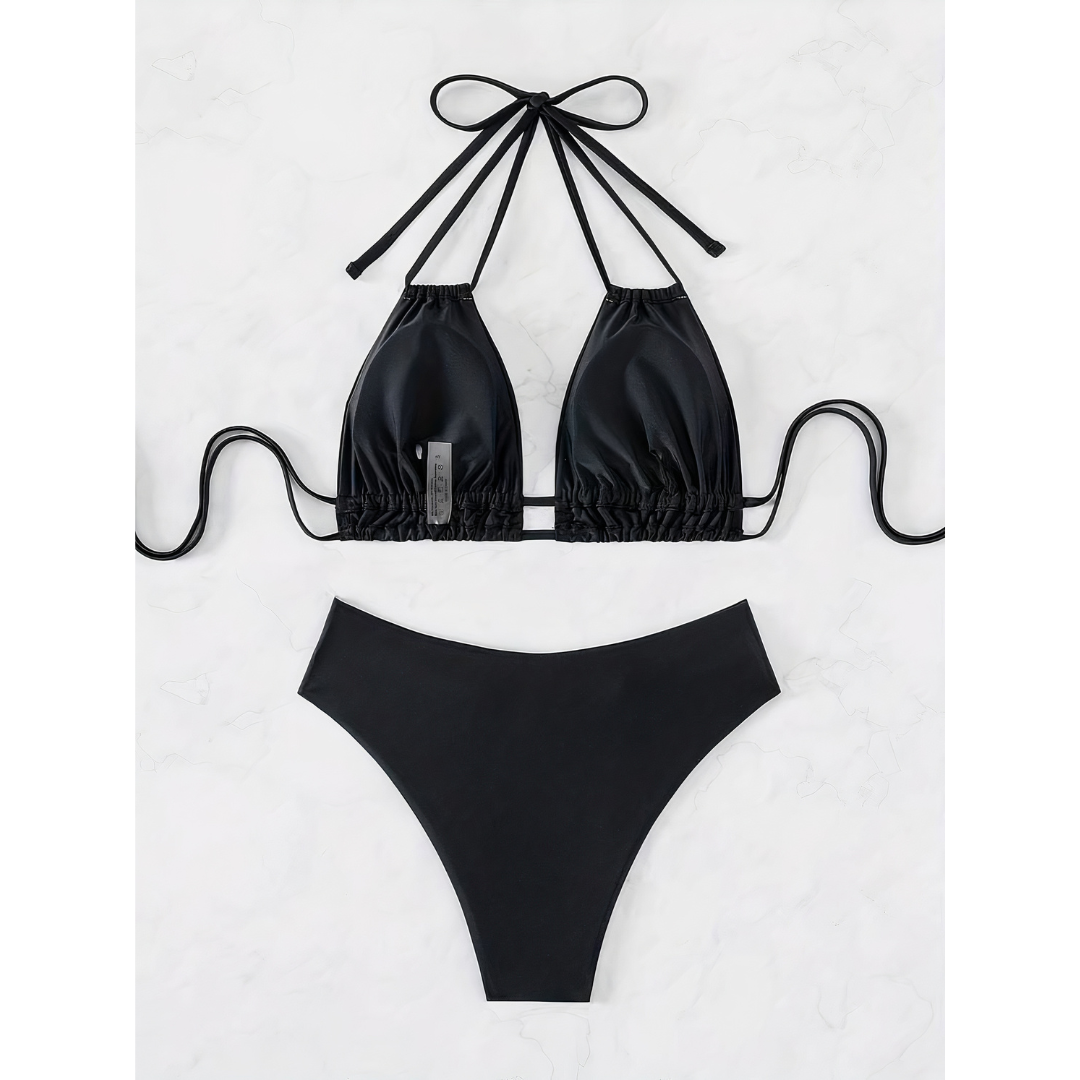 Tropic Charm – Bikini Elegante con V-Forming e Colori Estivi