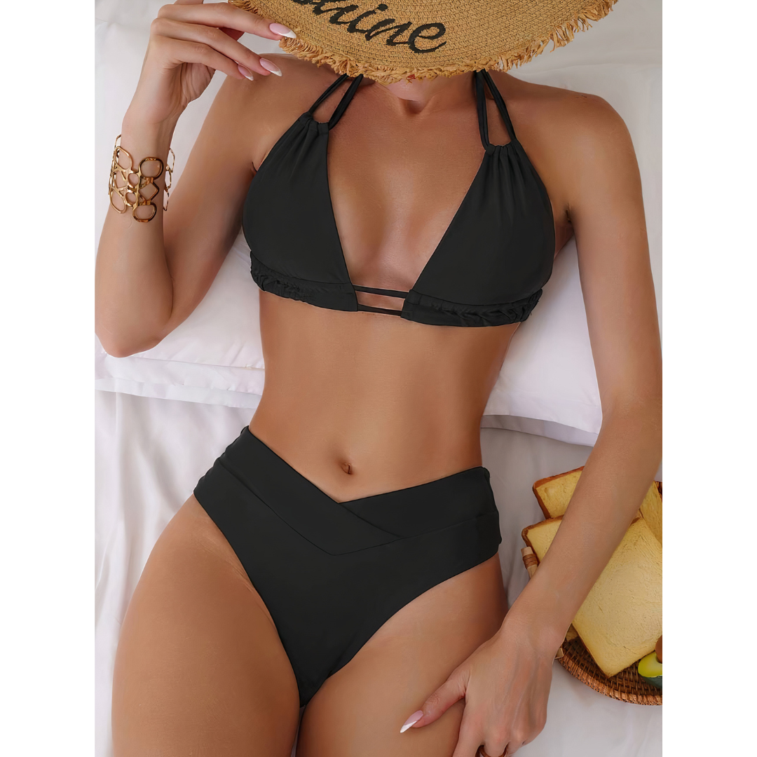 Tropic Charm – Bikini Elegante con V-Forming e Colori Estivi