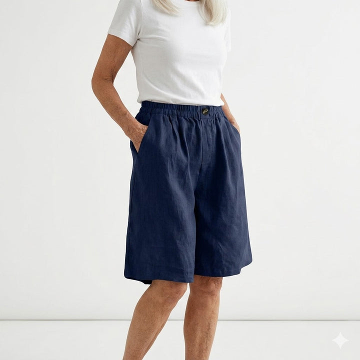 Wandeline™ — Pantaloni corti larghi con vita elastica, comfort estivo naturale