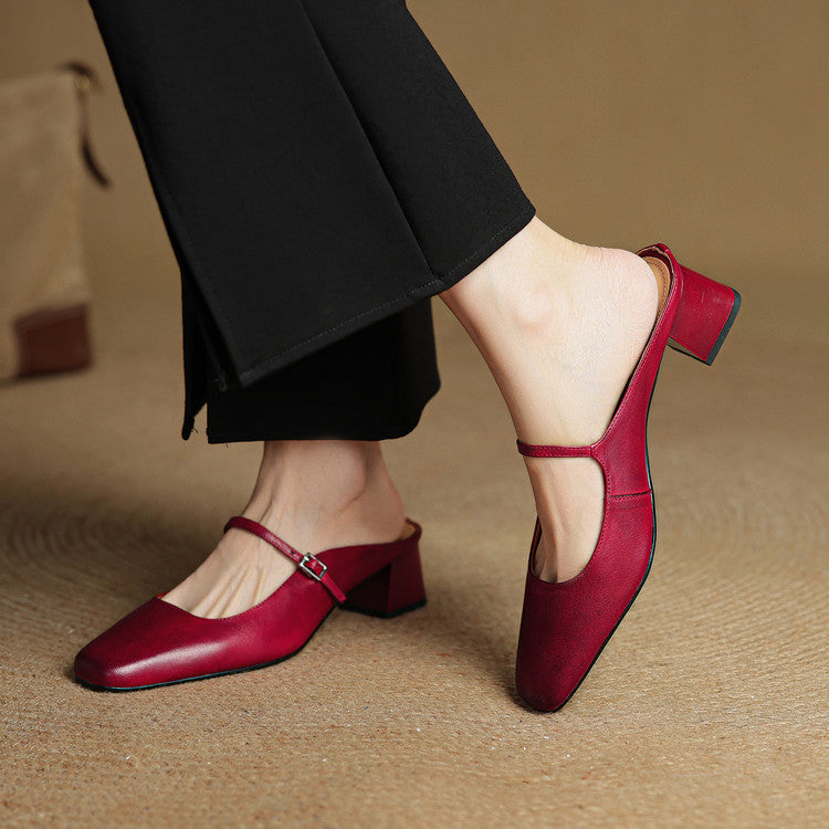 Mules in pelle genuina Esmer