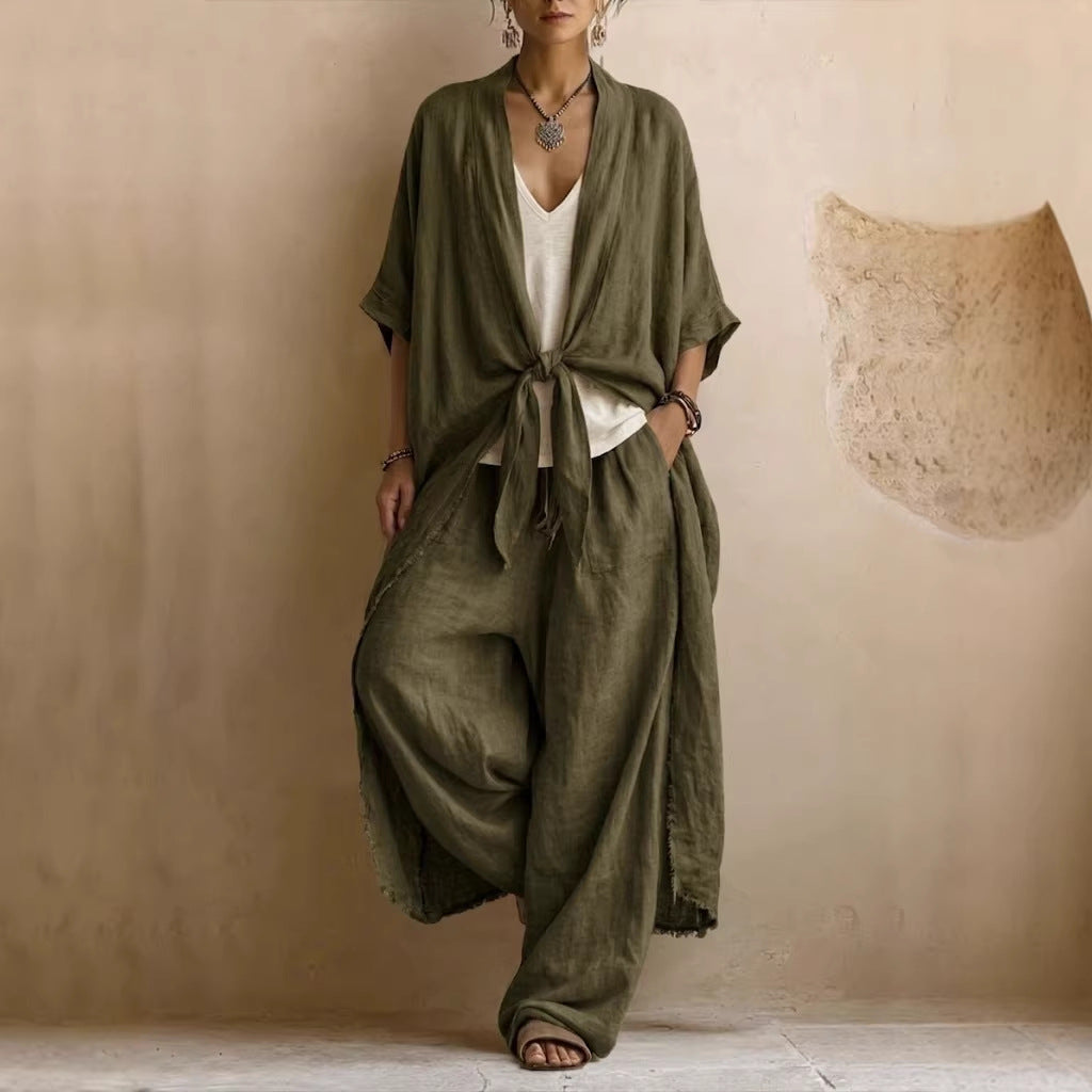 Completo Due Pezzi Kimono Oversize & Pantaloni Ampi