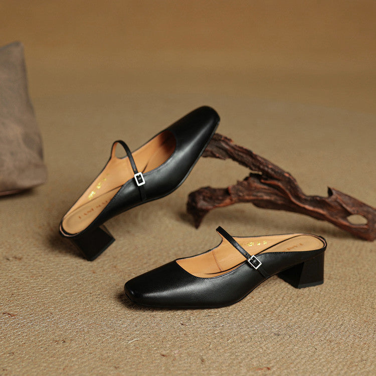 Mules in pelle genuina Esmer