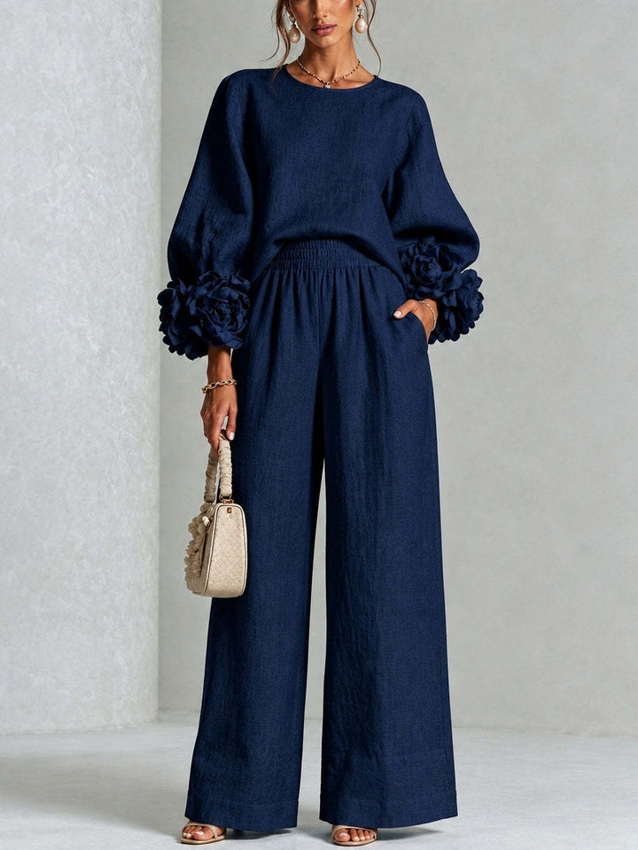 ROSALIE | SET A DUE PEZZI CON POLSINI FLOREALI.