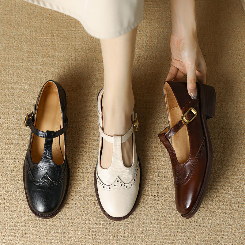 Scarpe Mary Jane Vintage T-Bar Comfort