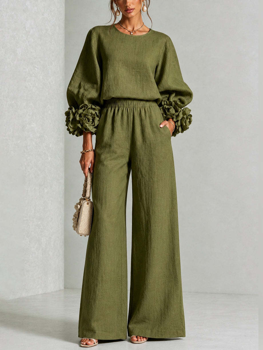 ROSALIE | SET A DUE PEZZI CON POLSINI FLOREALI.