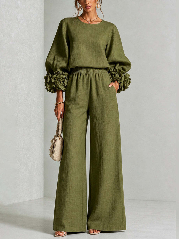 ROSALIE | SET A DUE PEZZI CON POLSINI FLOREALI.