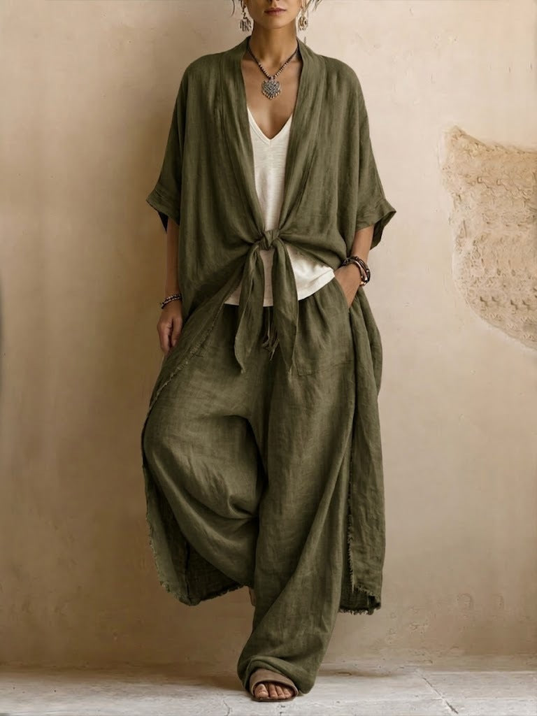 Completo Due Pezzi Kimono Oversize & Pantaloni Ampi