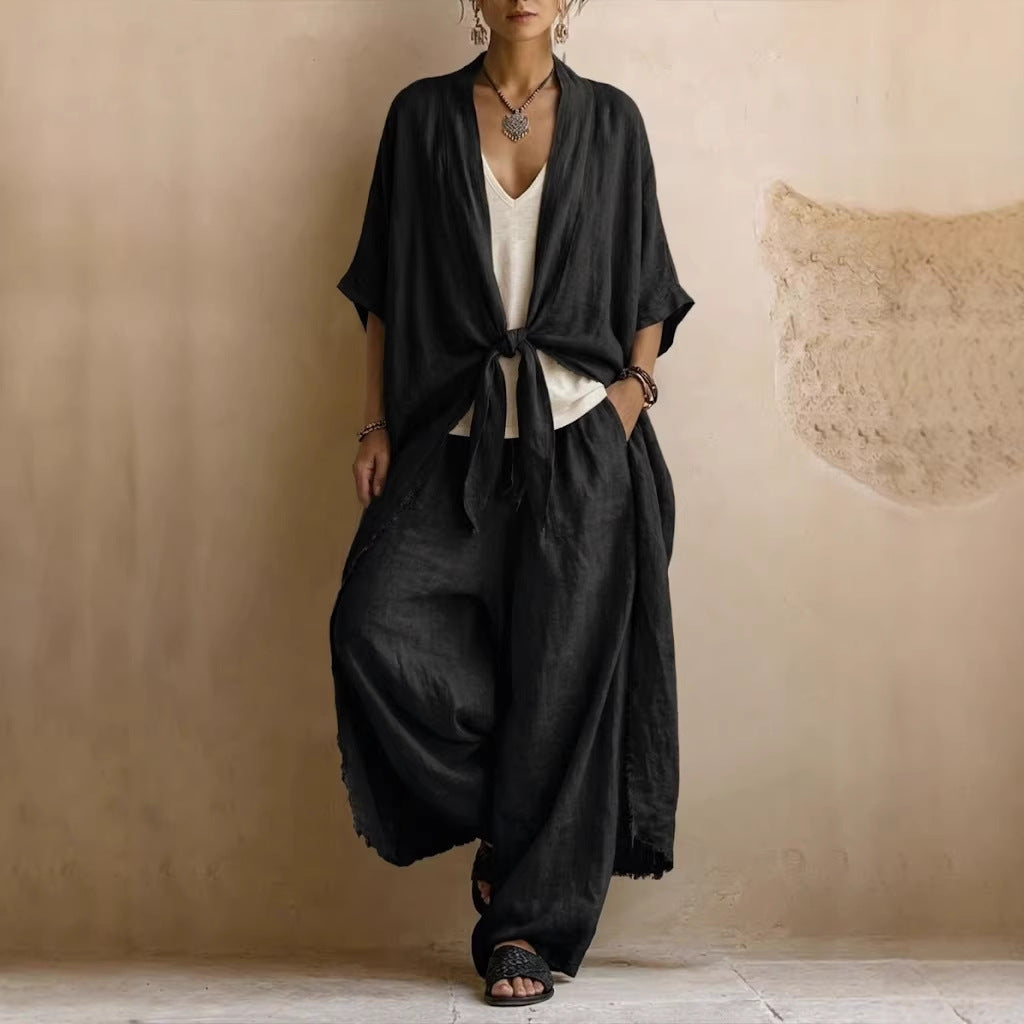 Completo Due Pezzi Kimono Oversize & Pantaloni Ampi