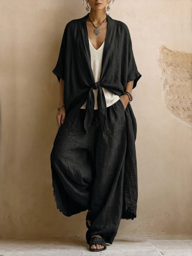 Completo Due Pezzi Kimono Oversize & Pantaloni Ampi