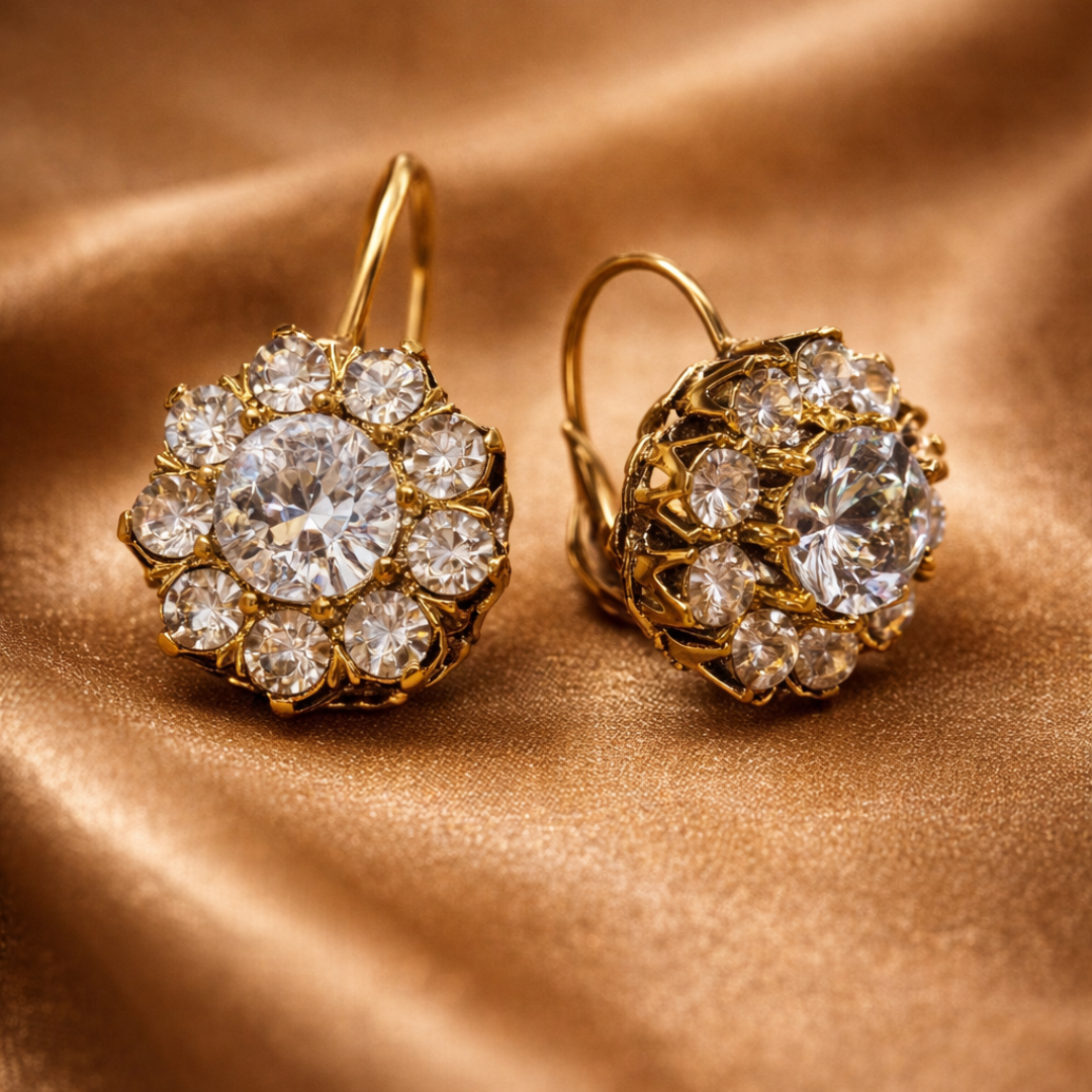 Orecchini vintage in zirconio di lusso