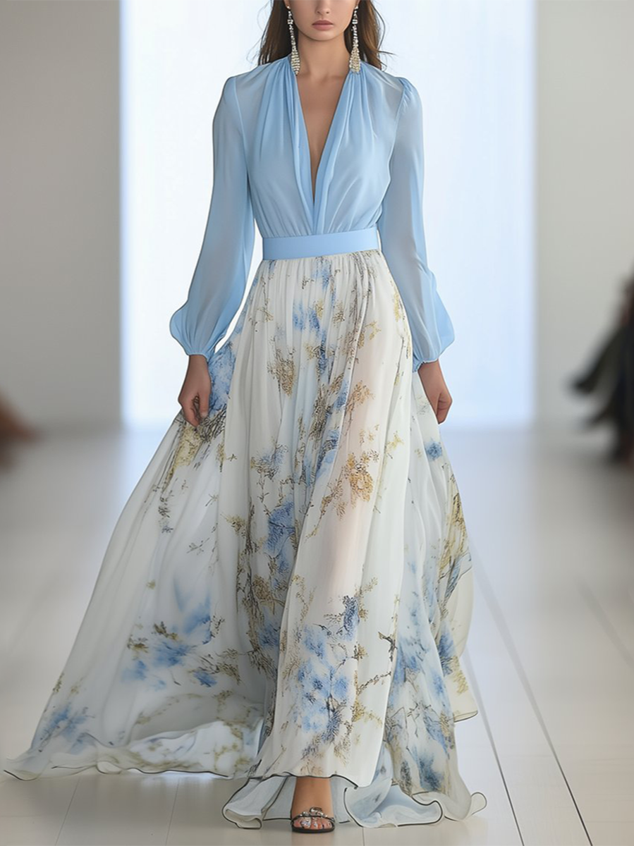 Robe Maxi Fleurie Pénélope | Eleganza Eterna di Maison Claire e Sylvie