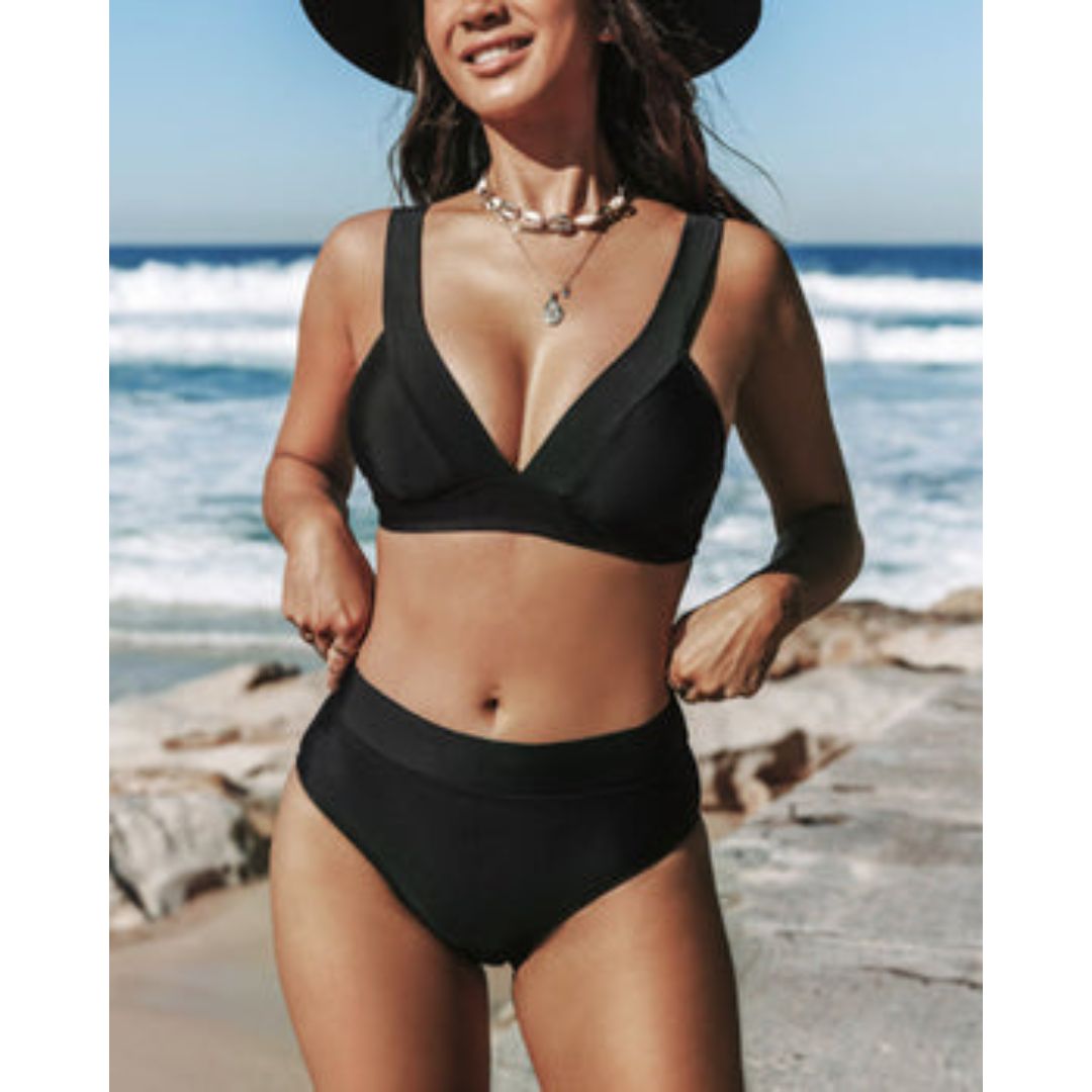 Noa™ | Costume da bagno a vita alta liscio