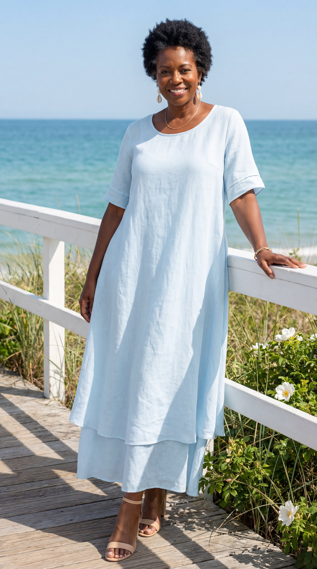 Abito Maxi Tiered Aria Fluid