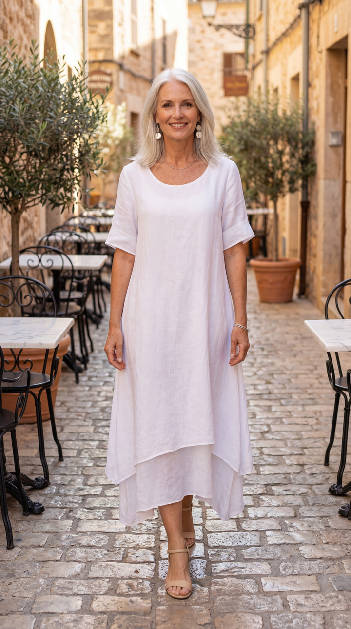 Abito Maxi Tiered Aria Fluid