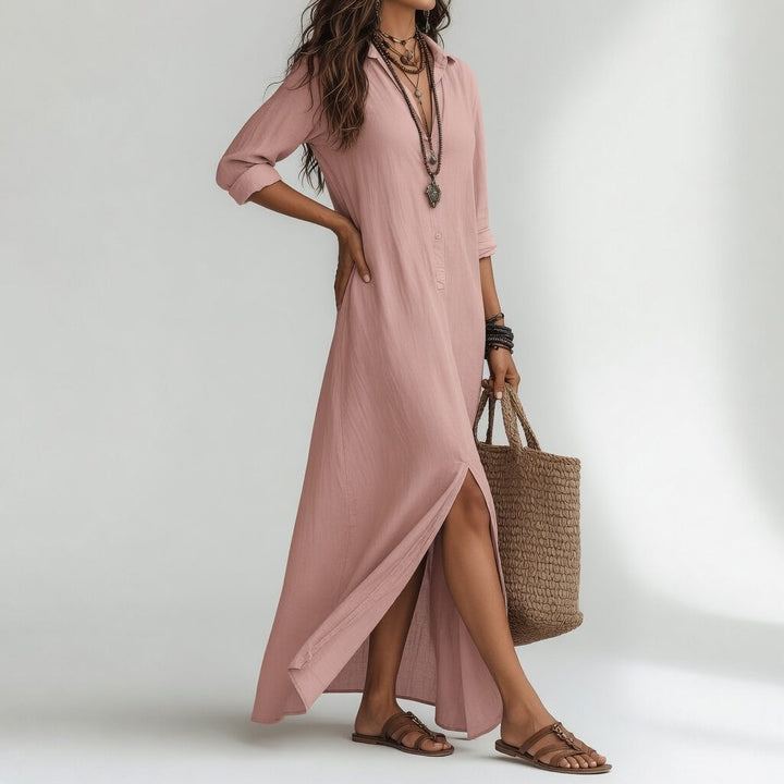 Violaine™ — Abito lungo camicia bohemien eleganza naturale