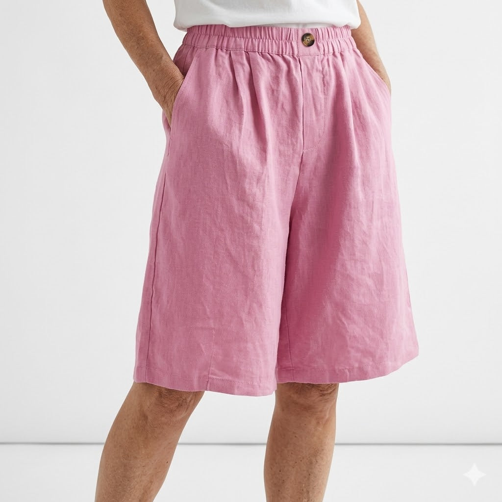 Wandeline™ — Pantaloni corti larghi con vita elastica, comfort estivo naturale