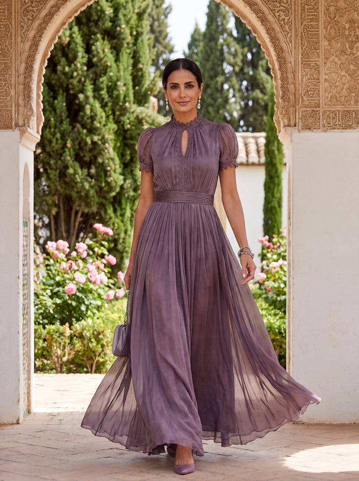 Abito Lungo Flavia in Tessuto Lussuoso - Eleganza Incomparabile da Maison Claire e Sylvie