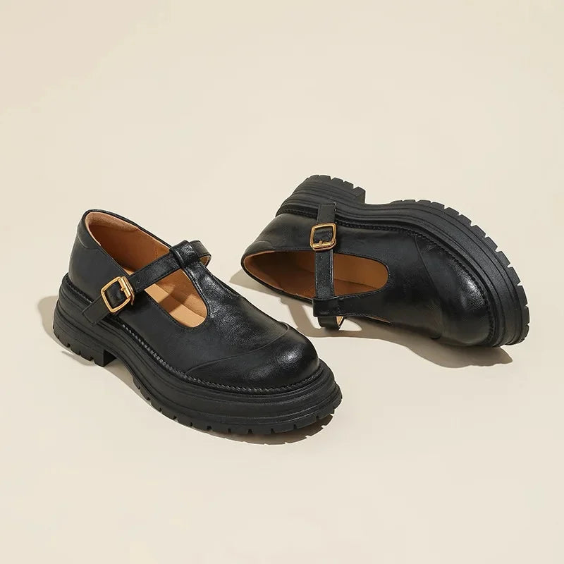 Emilia | Scarpe Mary Jane con Fibbia Dorata