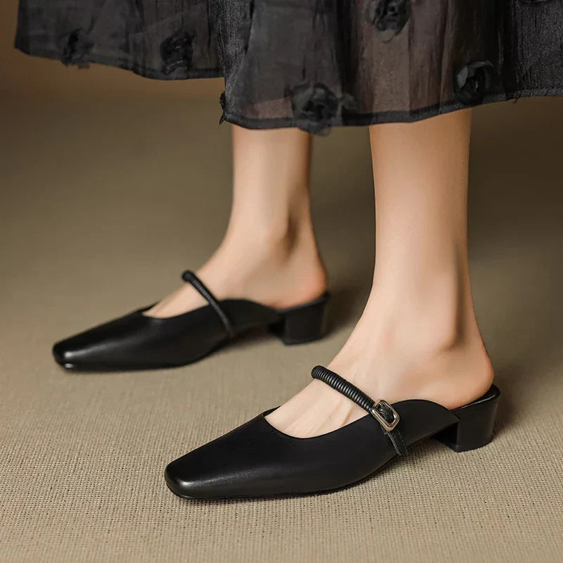 Kera | Mules Mary Jane in Pelle Genuina