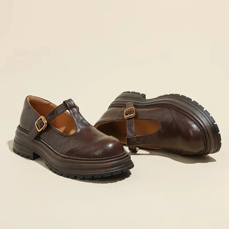 Emilia | Scarpe Mary Jane con Fibbia Dorata