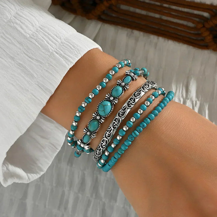 Verónica - Set di Braccialetti con Perle Turchesi