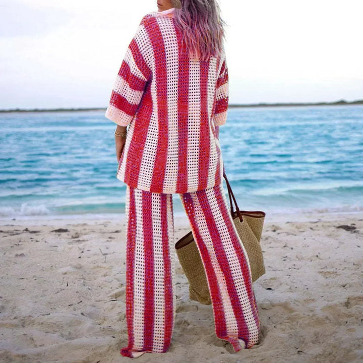 Zenaida™ | Set Crochet Strisce Kimono e Pantaloni