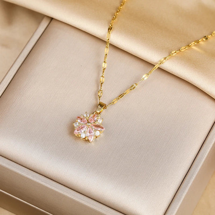 Collana Sakura Rose Romantique in Acciaio Inossidabile