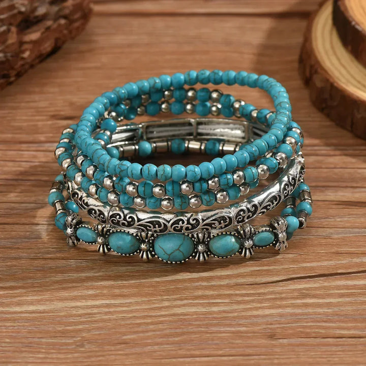 Verónica - Set di Braccialetti con Perle Turchesi