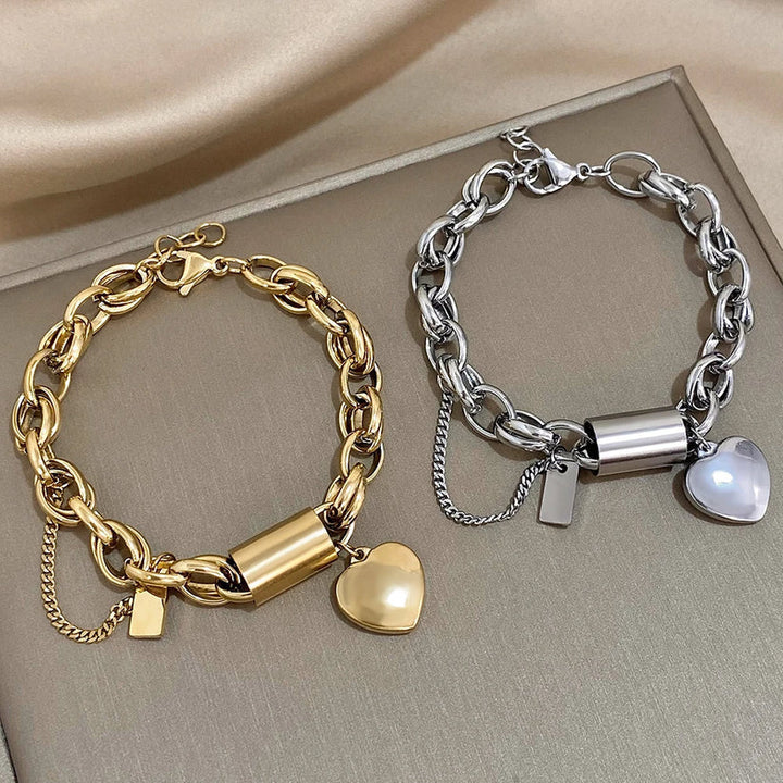 Guadalupe - Bracciale con Ciondolo a Cuore Dorato