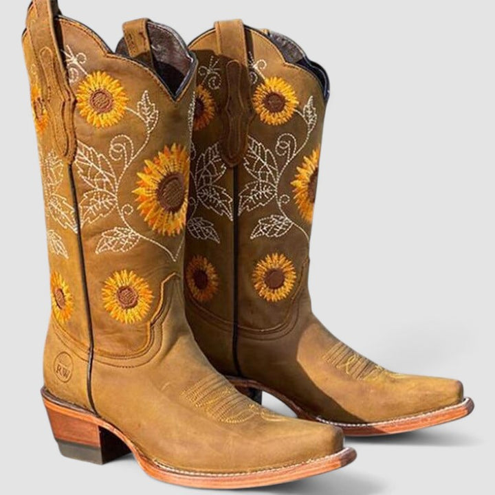 Soledad | Stivali da Cowboy con Fiori Ricamati