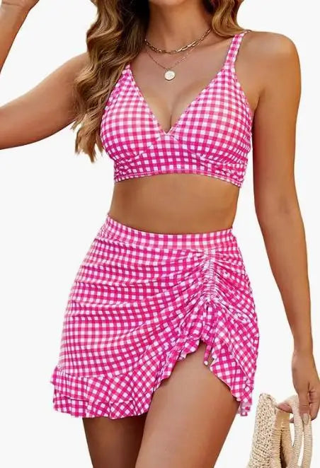 Set Bikini con Gonna Alta Sostenitiva