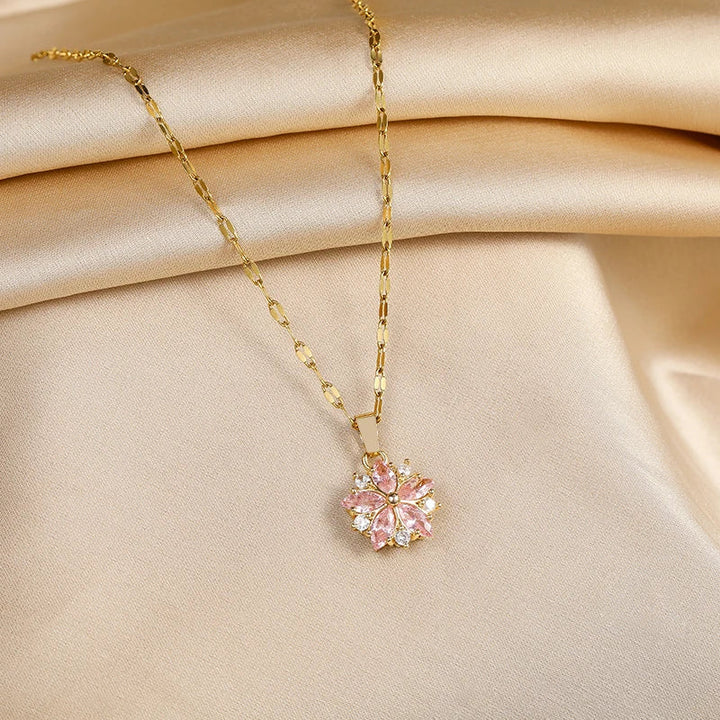 Collana Sakura Rose Romantique in Acciaio Inossidabile