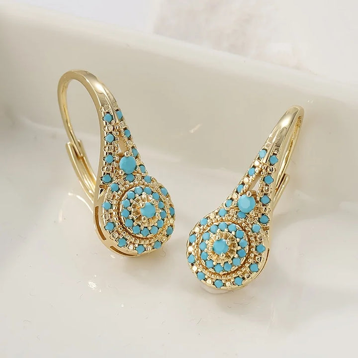 Orecchini Gilded Turquoise Bloom