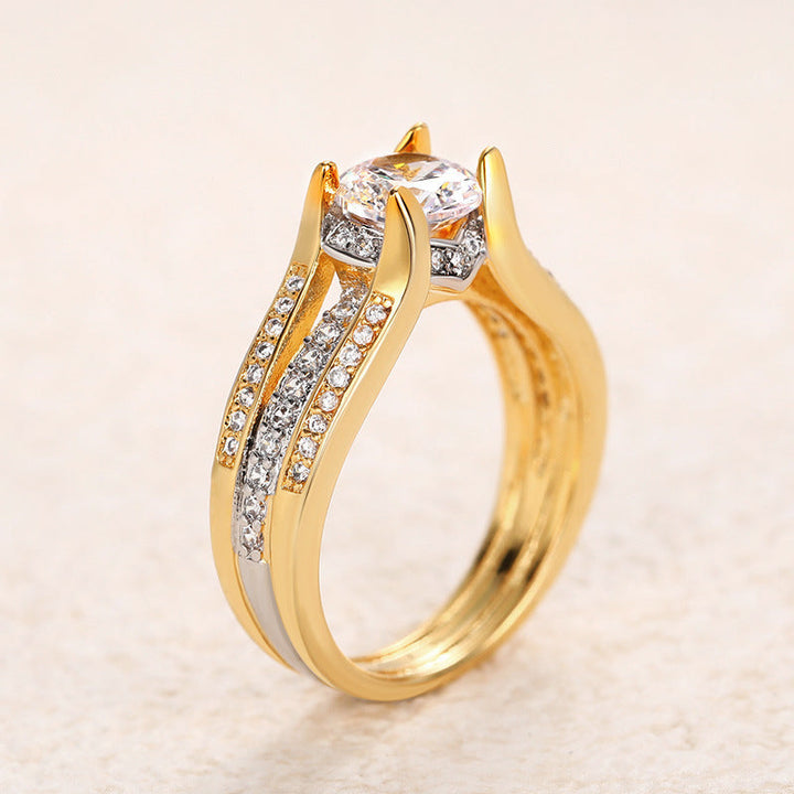 Anello vintage in cristallo – Oro, Argento, Oro rosa