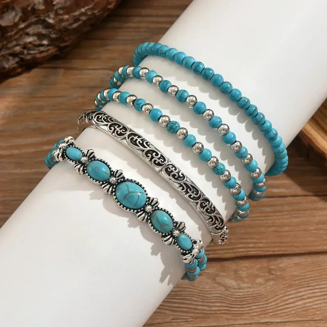 Verónica - Set di Braccialetti con Perle Turchesi