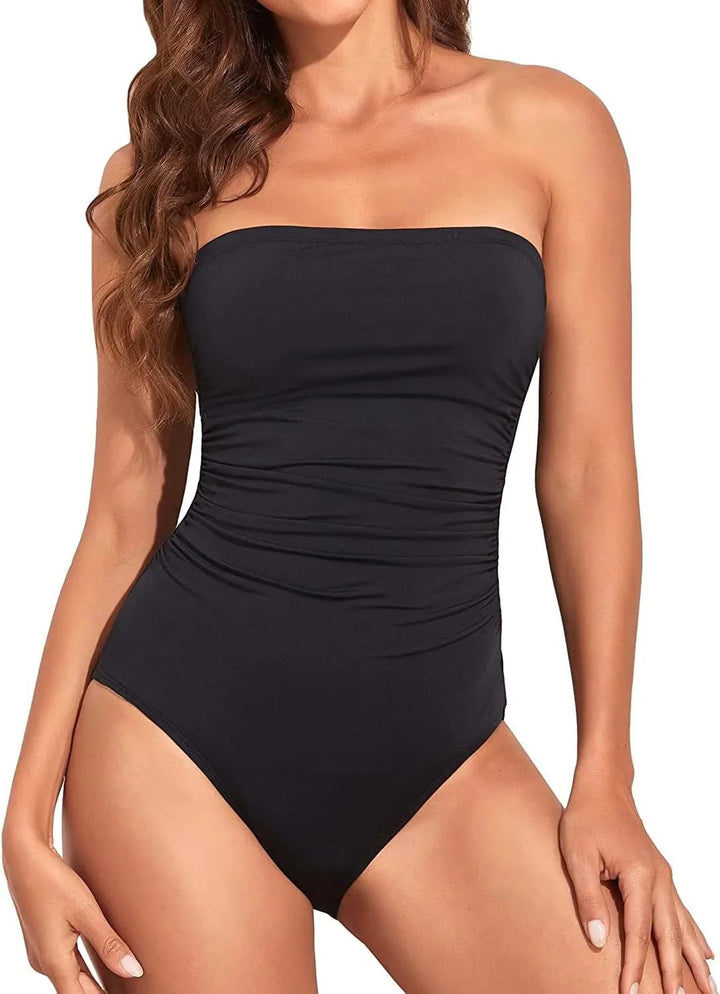 Costume da Bagno Intero con Controllo della Pancia a Bandeau