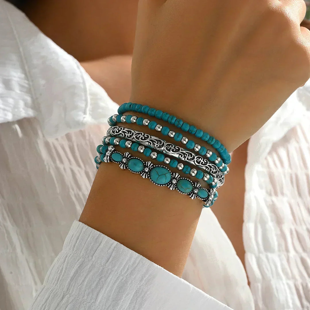 Verónica - Set di Braccialetti con Perle Turchesi