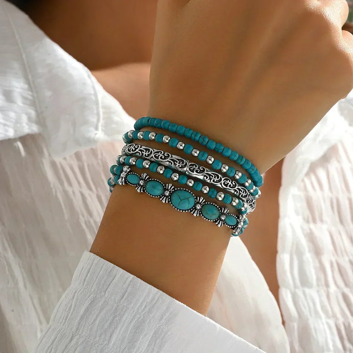 Verónica - Set di Braccialetti con Perle Turchesi