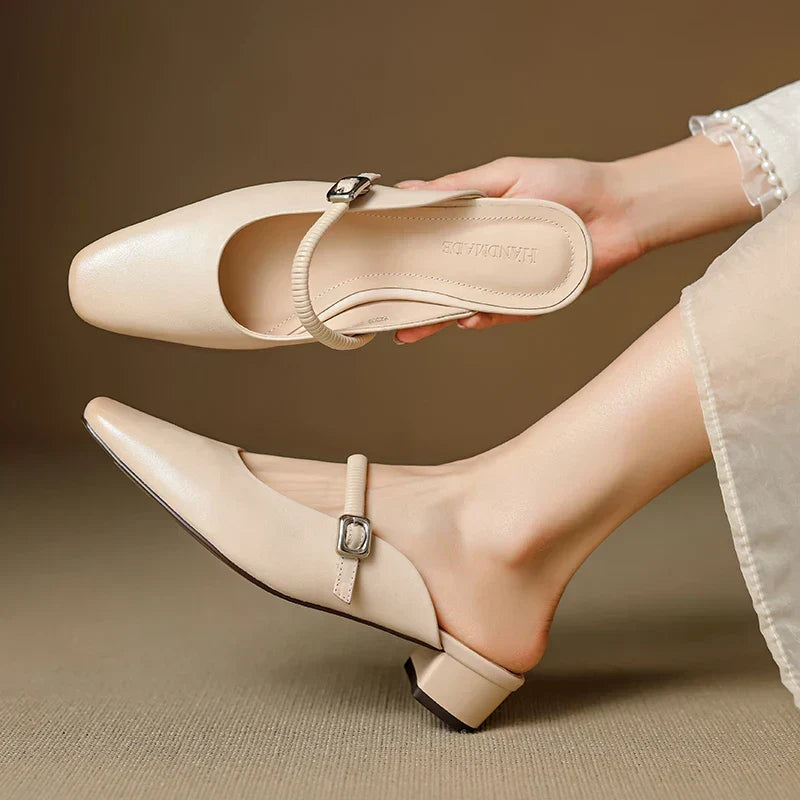 Kera | Mules Mary Jane in Pelle Genuina