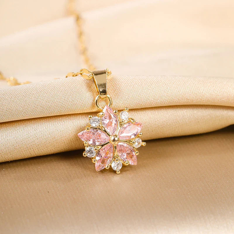Collana Sakura Rose Romantique in Acciaio Inossidabile