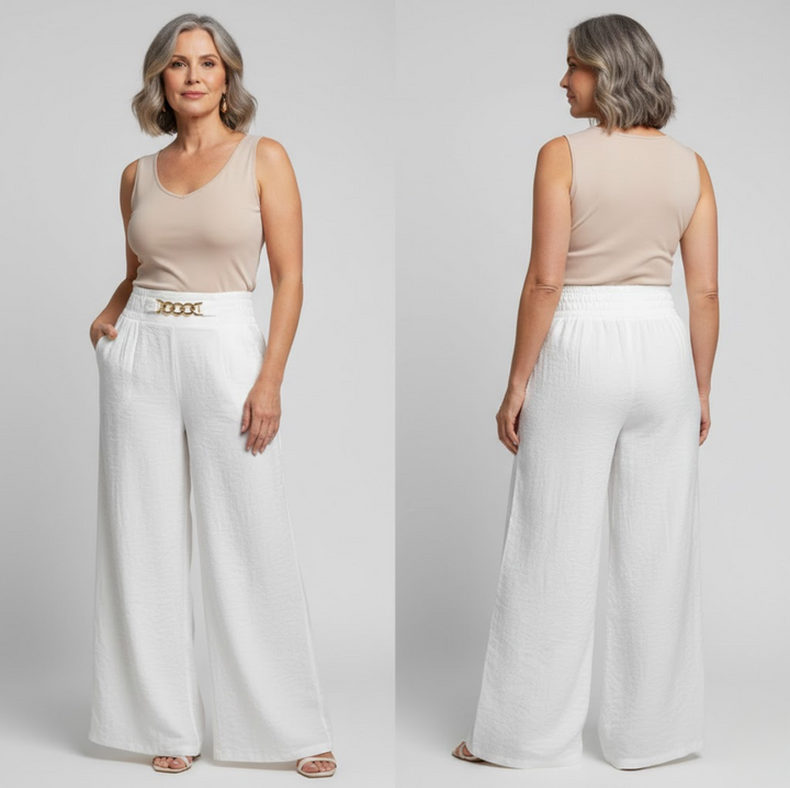Évelyne™ — Pantaloni larghi a vita alta modellanti